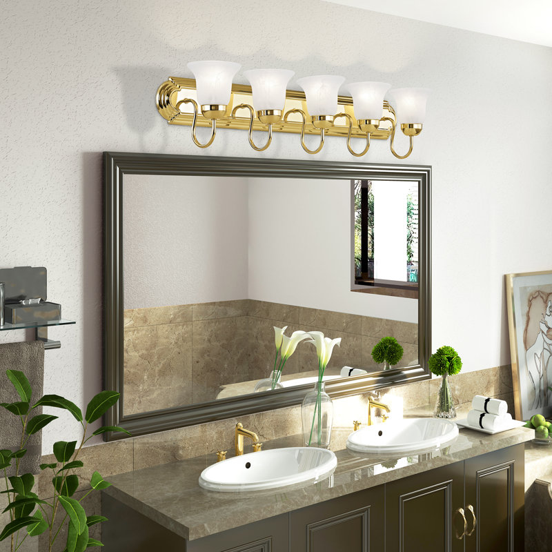 Maynes 5 - Light Dimmable Vanity Light, Polished Brass