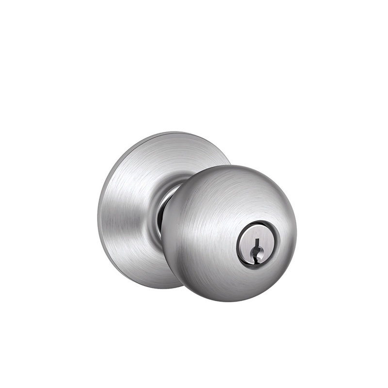 Orbit Keyed Door Knob, Satin Chrome