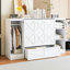Lit simple avec tablette de chevet et garde-robe de rangement - blanc, solution pratique avec tablettes blanches