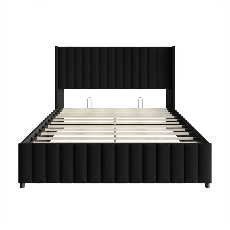 GRAND LIT DE RANGEMENT EN LIT NOIR, Grand lit, Noir