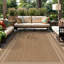 Tapis tissé plat intérieur / extérieur de style jute sable / naturel Border-1331785606-1331785607