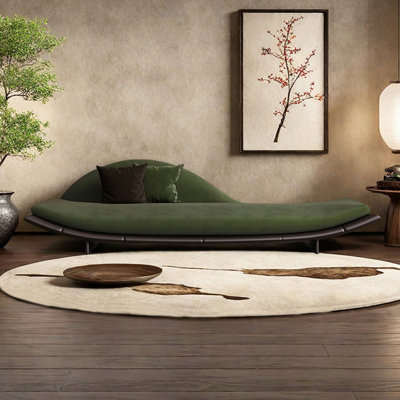 Retro Living Room Solid Wood Indoor Chaise Lounges