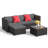 Lockney Modern 4-Person Outdoor Patio Set with Cushions, UV & Rust-Resistant Wicker Frame-506321546