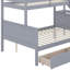 Lit simple superposé au dessus d'un lit double avec 2 tiroirs, glissière, tablettes, échelle-1985240942