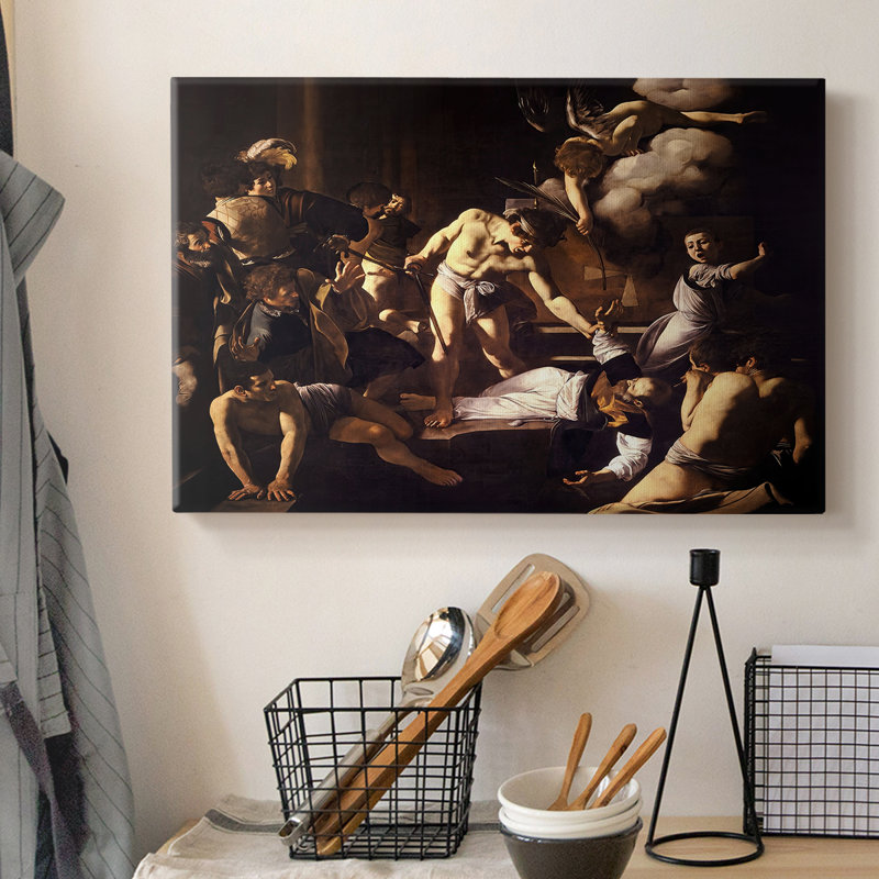 Le martyre de Saint-Matthew-Caravage-Toile tendue avec châssis-c. 1599-1600, 8 x 12