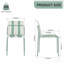Ensemble de 4 chaises à blocs de couleur modernes à rayures - siège en PP imperméable et pieds en métal robustes, ensemble de salle à manger intérieur / extérieur pour terrasse, balcon, café (blanc et vert)