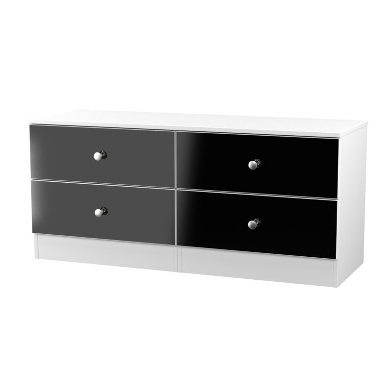 Borth 110cm W 4 - Drawer Chest of Drawers, Black