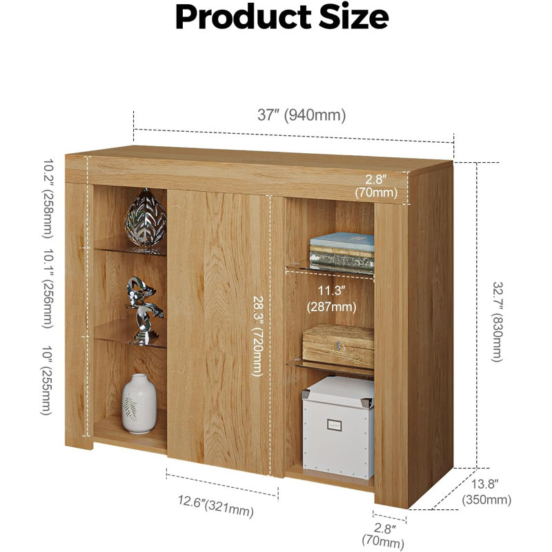 94 cm W Sideboard, Oak