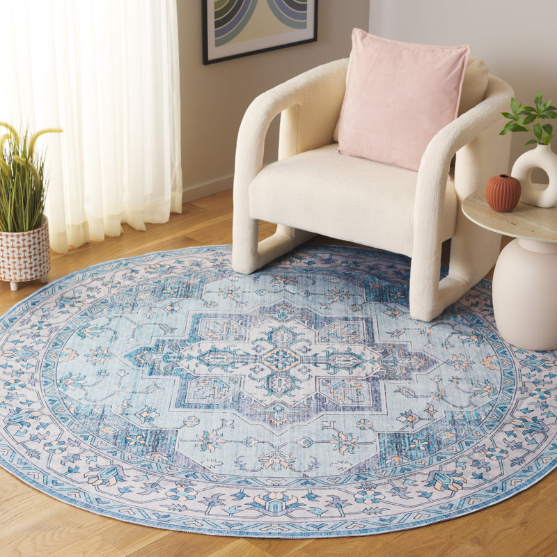Bonifay Machine Washable Performance Oriental Rug, Round 6'
