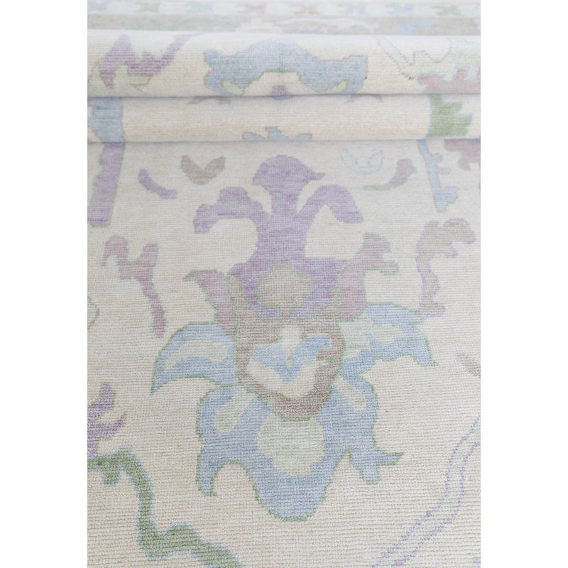 Alice Hand Knotted Wool Oriental Area Rug, Rectangle 8' x 10'