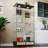 Modern Glass Display Cabinet With Large Drawers,Quick-Assembly Antique Cabinet With LED Lights,Tempered Glass Bookshelf,2-Door Storage Case With 4 Shelves For Living Room And Bedroom,Black And Natural-386424758