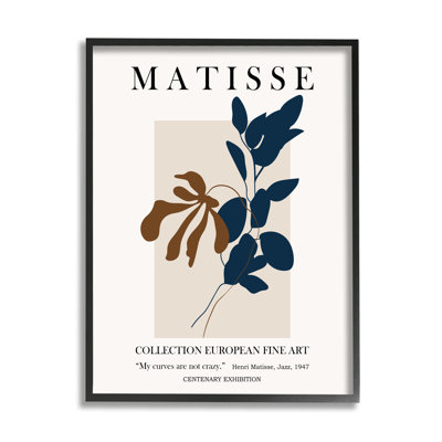 " Bold Modern Botanicals Leaf Silhouettes Matisse Text " by Ros Ruseva