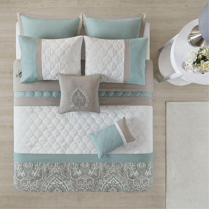 Ensemble d'édredon 8 pièces pour très grand lit, Édredon très grand + 7 pièces supplémentaires
