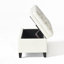 Banquette de rangement capitonnée à couvercle rabattable avec capitonnage à boutons en losange, en similicuir PU ivoire-1296400715