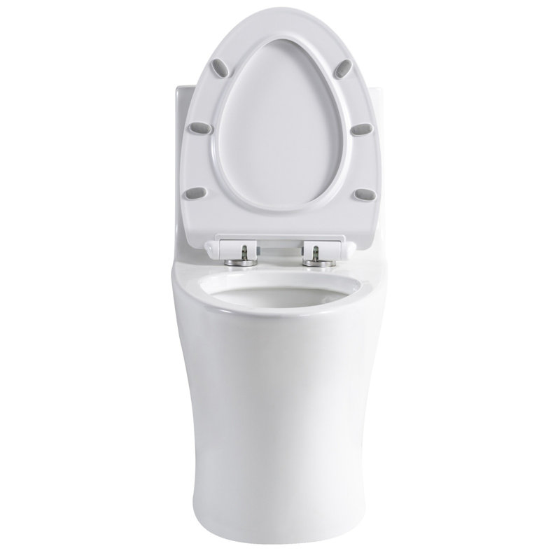 Toilette allongée une pièce moderne avec surface entièrement vitrée Ariel, 1 / 1,6 siphon à double chasse 1000G, hauteur de fauteuil confortable de 17,3 po, certifié cUPC, certifié WaterSense et CEC, blanc brillant