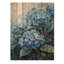 Hortensias dans un champ de pluie I - Art mural en bois d'hortensias - sur bois de pin naturel-978980186
