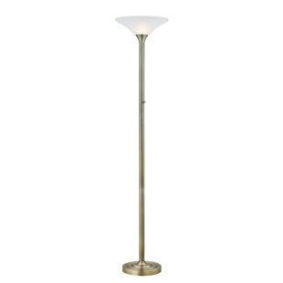 71'' BRUSHED STEEL Torchiere Floor Lamp