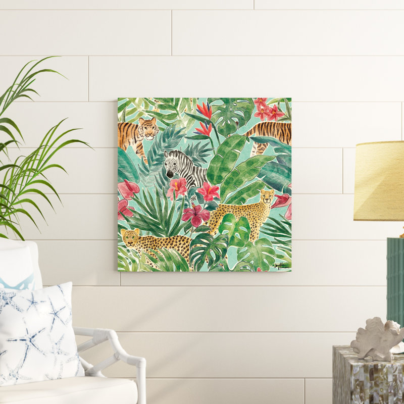 " Jungle Vibes Step 01C " by Janelle Penner Painting Print, 30" H x 30" W x 1.25" D