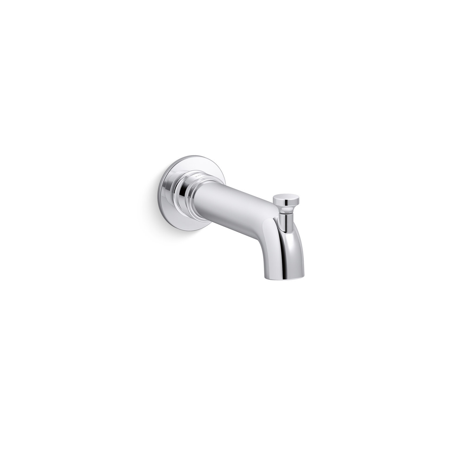 Castia Wall-Mounted Bath Spout with Diverter, Polished Chrome