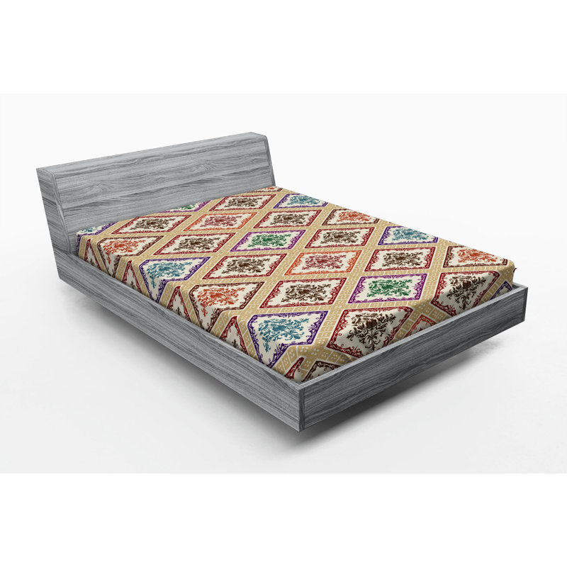 Microfiber Damask Fitted Sheet, Full Fitted Sheet