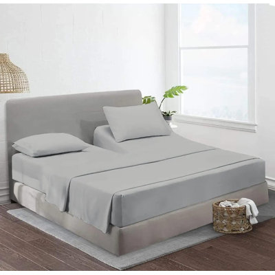 Sheets Sets For Adjustable Bed-Sheets For Sleep Number Beds, Split Top King-King 34" Top Split King Sheets -4 Pcs Set Split Top King Sheets 100% Giza