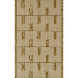 Tapis rayé vert en laine tissé à la main Ganya