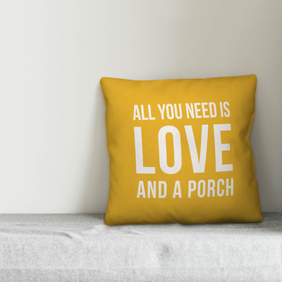 Textual Outdoor Throw Pillow