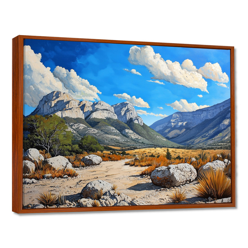 «Guadalupe Mountains In Texas I», impression d'art mural au Texas, H 12 po x l 20 po, Brun