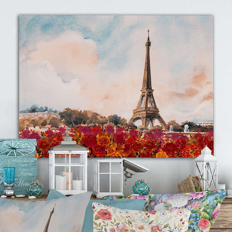 «Paris Eiffel Tower In Beau Fitul Summer VI», reproduction sur toile flottante, H 30 po x l 40 po x P 1,5 po, Toile tendue