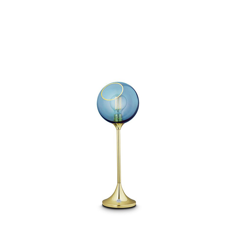 Ballroom Table Lamp, Gold, Blue Sky