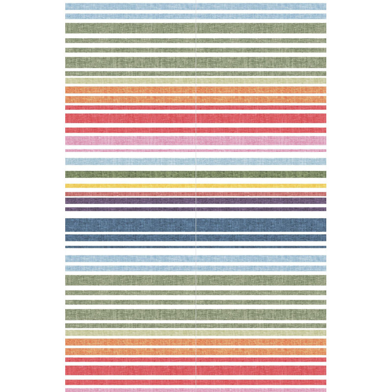 Multicolor Stripe Pattern Modern Machine Washable Decorative Rug, Runner 3'3" x 9'10" Rug Pad Included