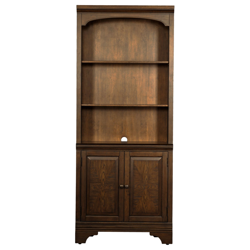 Bibliothèque Stigham en chêne bruni avec armoire à 2 portes