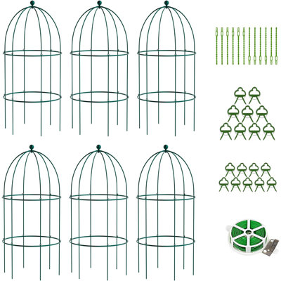 Mieke Bird Cage Plant Support, Large Sturdy Grow-Through Steel Flower Support Trellis