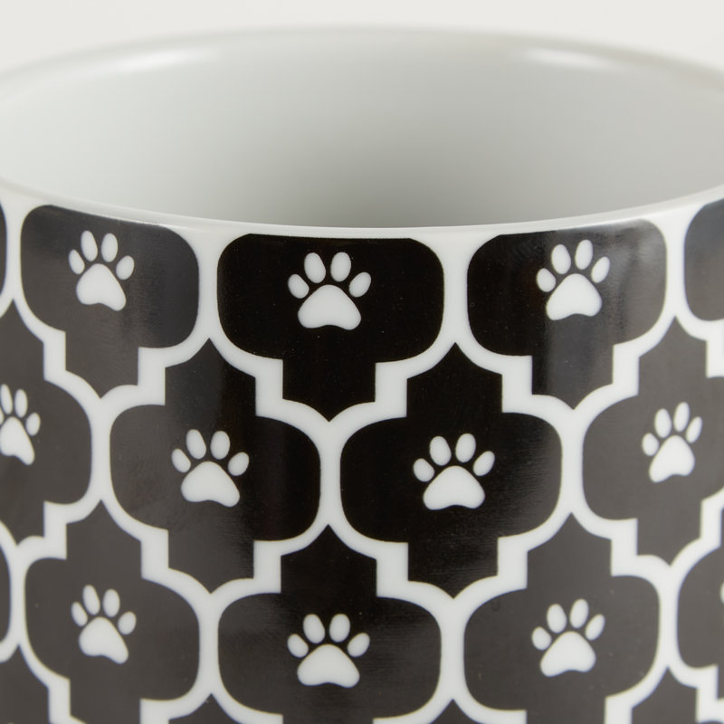 Céramique Hunter Pot à friandises pour animaux, Noir