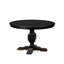 Ensemble de table de salle à manger 7 pièces composé d'une table ronde de 48 po avec piédestal et 6 chaises rembourrées en polyester gris clair, noir sablé-170194585