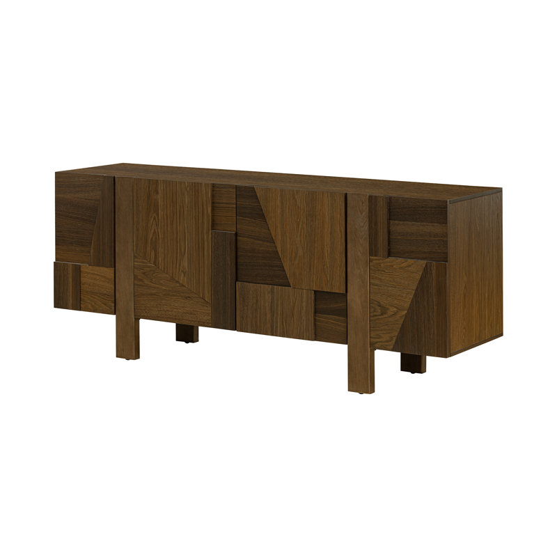 Buffet en chêne 4 portes Kirstopher, brun