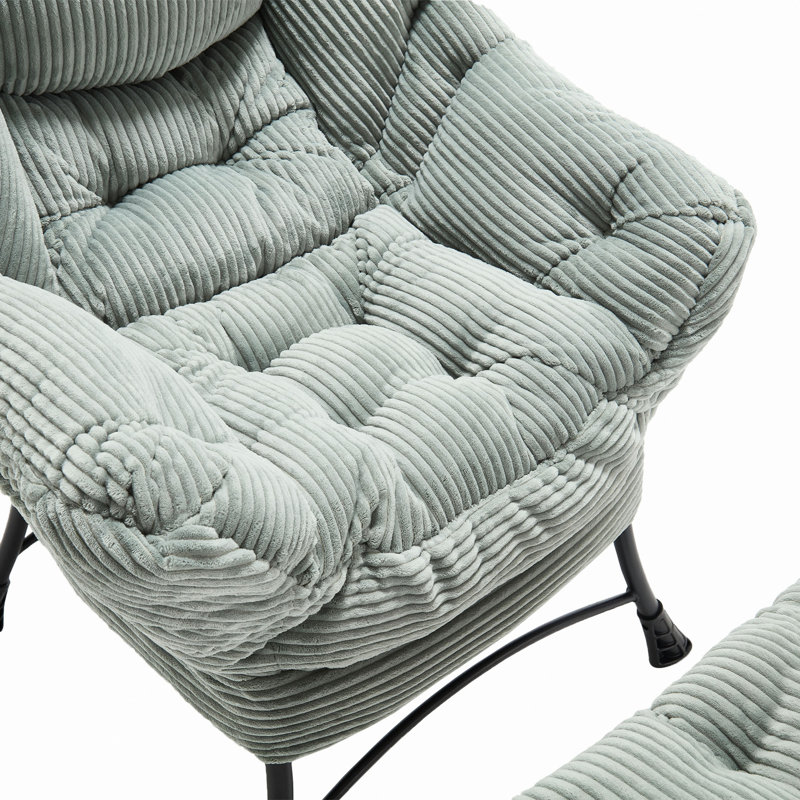 Fauteuil Lazy, Tissu vert pâle