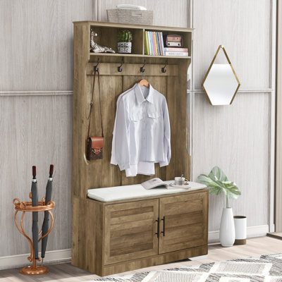 Erselle Hall Tree 41.5'' Wide with Bench and Shoe Storage