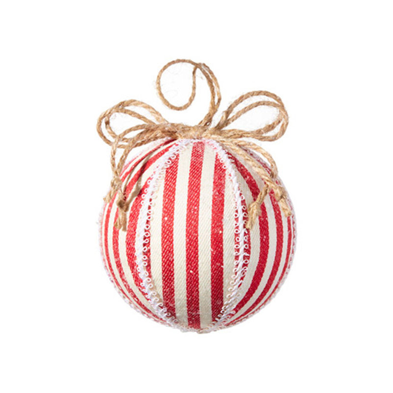 Ornement en forme de boule à rayures