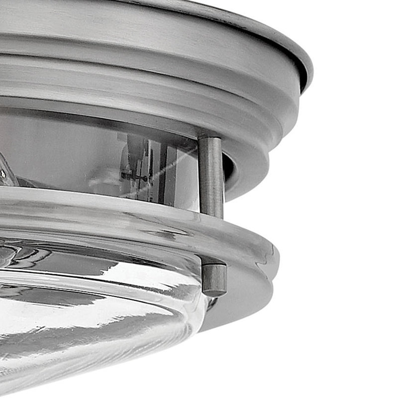 Hadley Two-Light Flush Mount Ceiling Light, Chrome, Incandescent, Clear