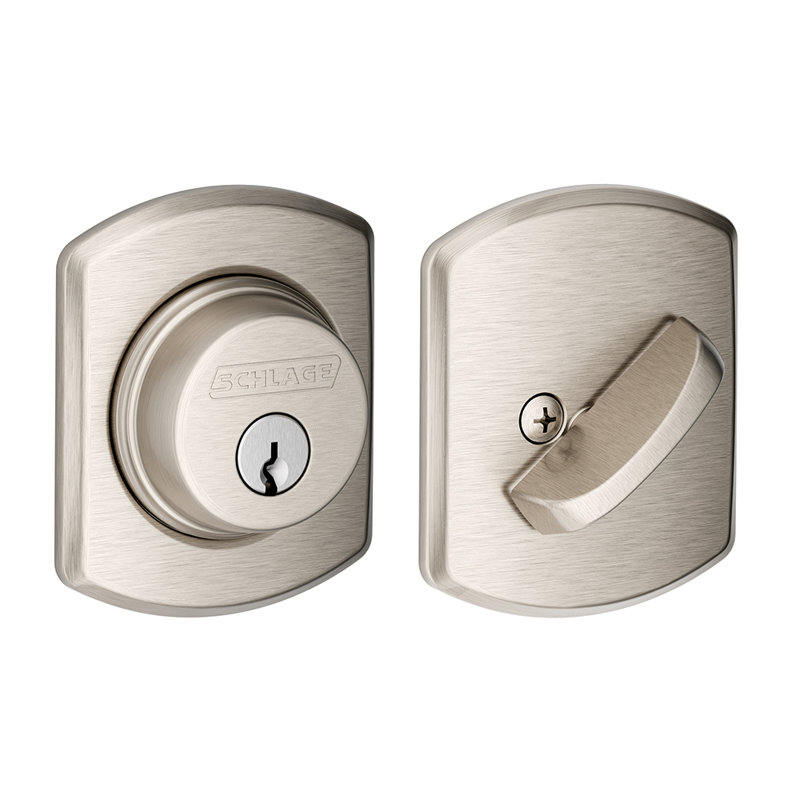 Greenwich Single Cylinder Deadbolt, Bright Nickel