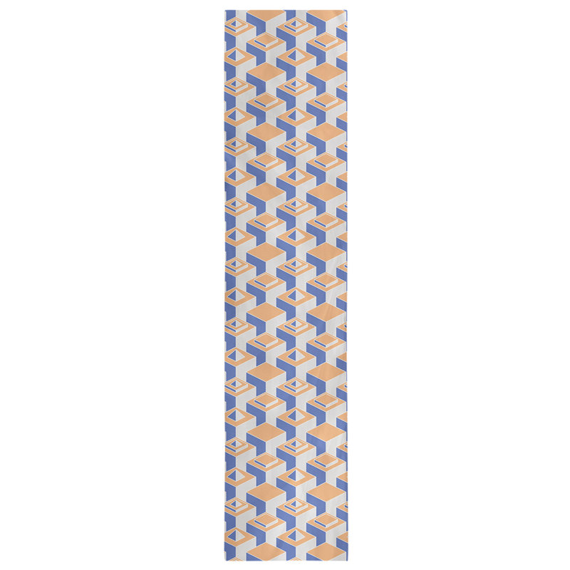 Chemin de table Classic Skyscrapers, 16 po x 90 po, Orange/bleu