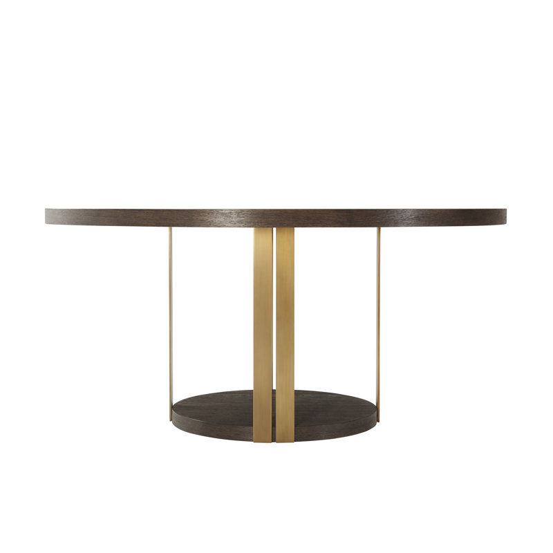 TA Studio No. 1 Round Dining Table, 30" H x 62.25" L x 62.25" W, Brushed Nickel, Anise