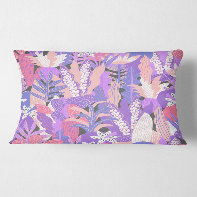 Coussin décoratif fantaisie imprimé fleurs Mid-Century Modern