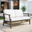 Clinkscales Solid Wood Teak Outdoor Loveseat With Cushion And Arms-114983537-114983538