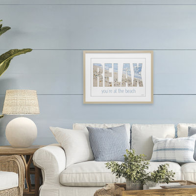 Relax You're At The Beach Framed Print Under Glass, design by Seven Trees Design