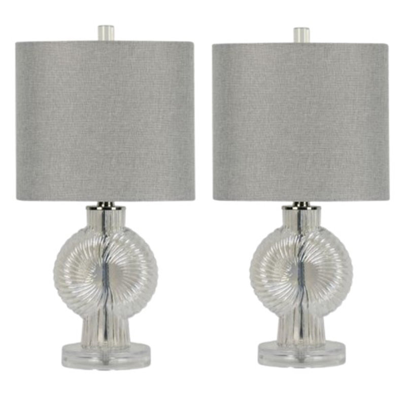 Lampe de table en cristal Elby, H 19,5 po x l 11 po x P 7 po