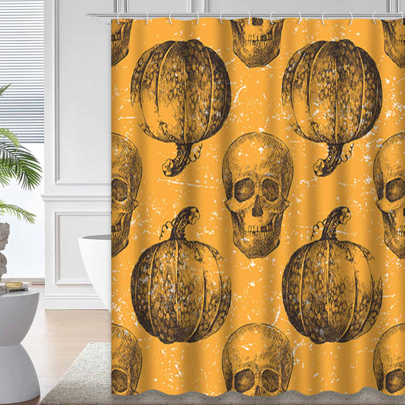 Rideau de douche d'Halloween avec 12 crochets, L 72 po x l 84 po