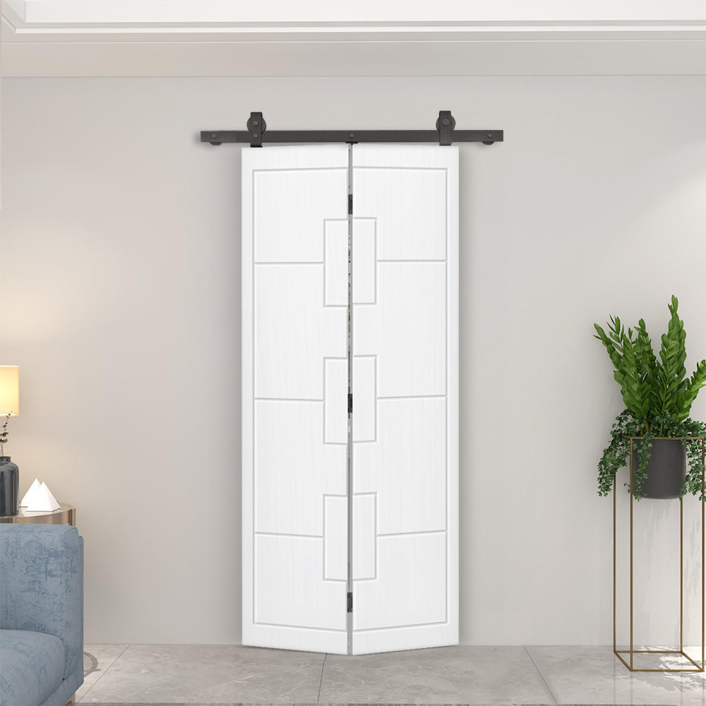 Calhome Modern Bi-Fold Barn Door with Sliding Hardware Kit | Wayfair