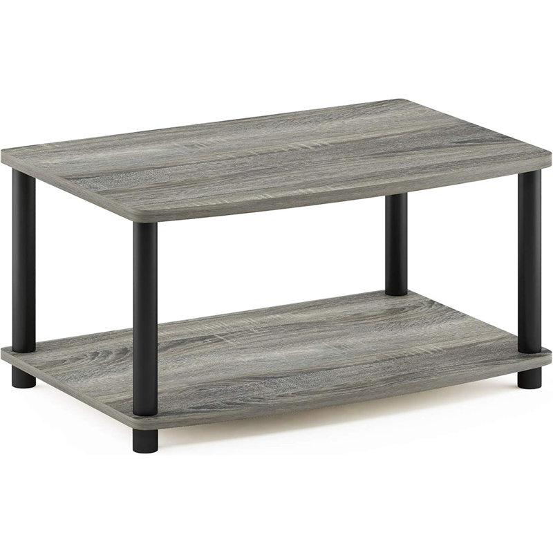 Tools 2-Tier Elevated TV Stand, French Oa..., Gray/Black